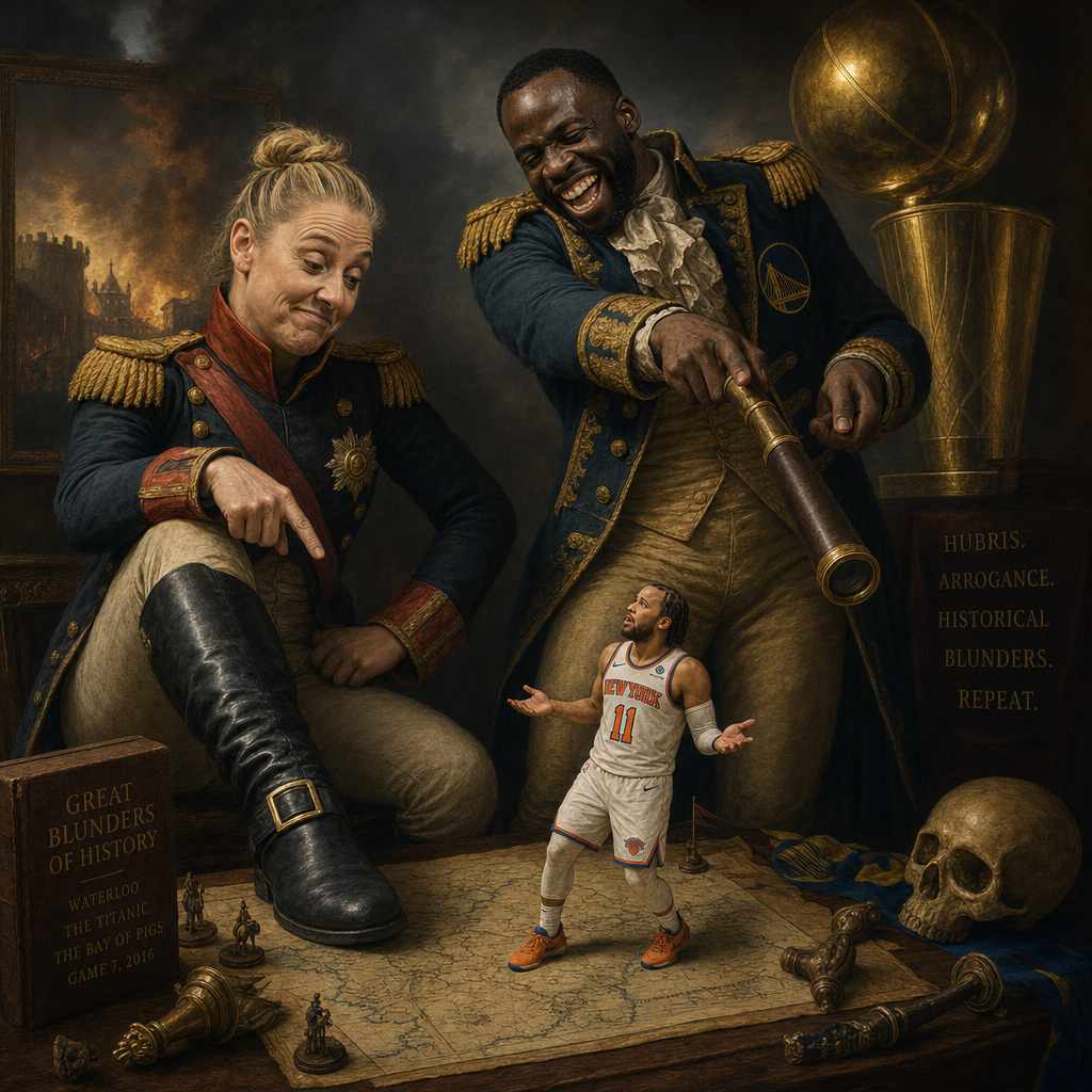 Renaissance-style painting placing the Brunson too short take alongside history's great blunders